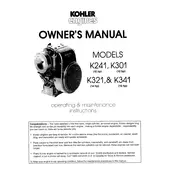 Kohler K241 Engine manual cover