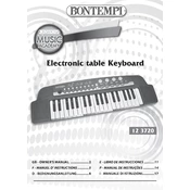 Bontempi 12 3720 Electronic Table Keyboard manual cover