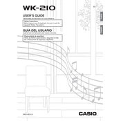 Casio WK210 Keyboard manual cover