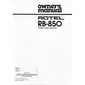 Rotel RB-850 Amplifier manual cover