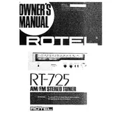 Rotel RT-725 Tuner manual cover