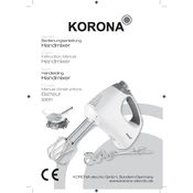 Korona 23011 Mixer manual cover