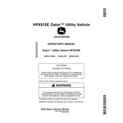 John Deere Gator HPX815E Utility Vehicle manual cover