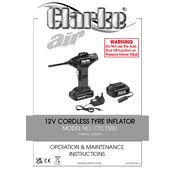 Clarke 7640300 CTC150Li 12V Cordless Tyre Inflator manual cover