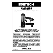 Bostitch SL1838BC Stapler manual cover