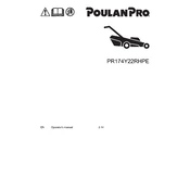 Poulan Pro PR174Y22RHPE Mower manual cover