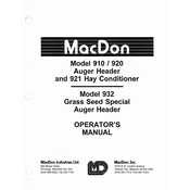 MacDon 920 Header manual cover