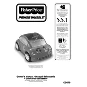 Power Wheels Mattel Volkswagen New Beetle DNK01 Toy manual cover