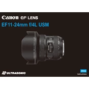 Canon Ultrasonic EF11-24mm f 4L USM manual cover