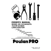 Poulan Pro CO18H42STA Tractor manual cover