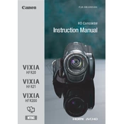 Canon VIXIA HF R20 manual cover