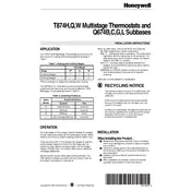 Honeywell Q674B Subbase manual cover