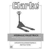 Clarke 7631700 PT540M Hydraulic Pallet Truck manual cover