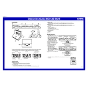 Casio DQ542 Clock manual cover