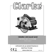 Clarke 6462310 CCS185B 185mm Circular Saw manual cover