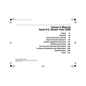 Saab 9-5 2008 Car manual cover