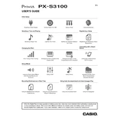 Casio Privia PXS3100 Keyboard manual cover