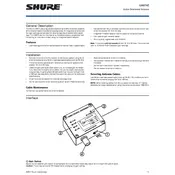 Shure UA874 Antenna manual cover