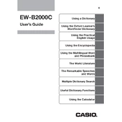 Casio EW-B2000C Dictionary manual cover