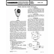 Shure 507B Microphone manual cover