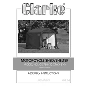 Clarke 3503582 CIS788 Motorcycle Shed Shelter manual cover