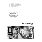 De Dietrich DVY1010B Dishwasher manual cover