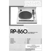 Rotel RP-860 Turntable manual cover