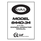 Lull 644D-34 S-N 108 Forklift Operators manual cover