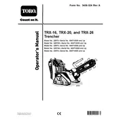 Toro TRX-16 22972G Trencher manual cover