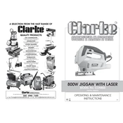 Clarke 6462033 CON800 800W Jigsaw Laser manual cover