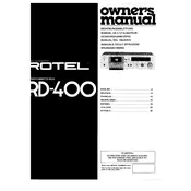 Rotel RD-400 Cassette Deck manual cover