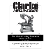 Clarke 6460120 CBS7MC 7 Inch Metal Cutting Bandsaw manual cover