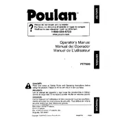 Poulan Pro PT7000 Trimmer manual cover