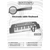 Bontempi 12 3721 Electronic Table Keyboard manual cover