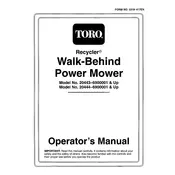 Toro Recycler 20443 Mower manual cover