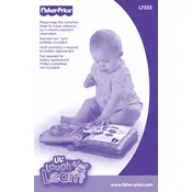 Fisher Price Mattel Laugh and Learn Sing Along Activity Book L7333 Toy manual cover