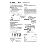 Roland DR-30 manual cover