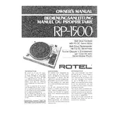 Rotel RP-1500 Turntable manual cover