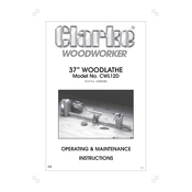 Clarke 6500680 CWL12D 37 Inch Woodlathe manual cover