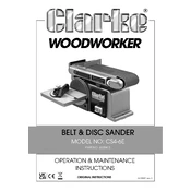 Clarke 6500413 CS4-6E Belt Disc Sander manual cover