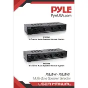 Pyle PSLSW4 Speaker Selector manual cover