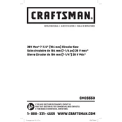 Craftsman CMCS550B Saw manual cover