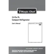 Magic Chef MCBR265BEF Refrigerator manual cover