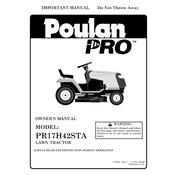 Poulan Pro PR17H42STA Tractor manual cover