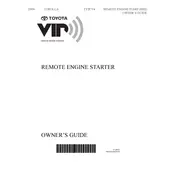 Toyota Corolla Remote Engine Starter 2009 Sedan manual cover