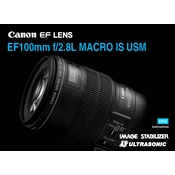 Canon Ultrasonic EF100mm f 2.8L MACRO IS USM manual cover