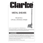 Clarke 1700250 CPS125 Metal Shear manual cover