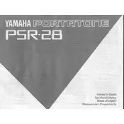 Yamaha PSR-28 Keyboard manual cover