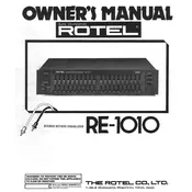 Rotel RE-1010 Equalizer manual cover