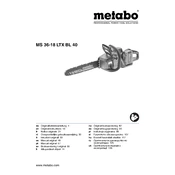 Metabo MS 36-18 LTX BL 40 Chainsaw manual cover